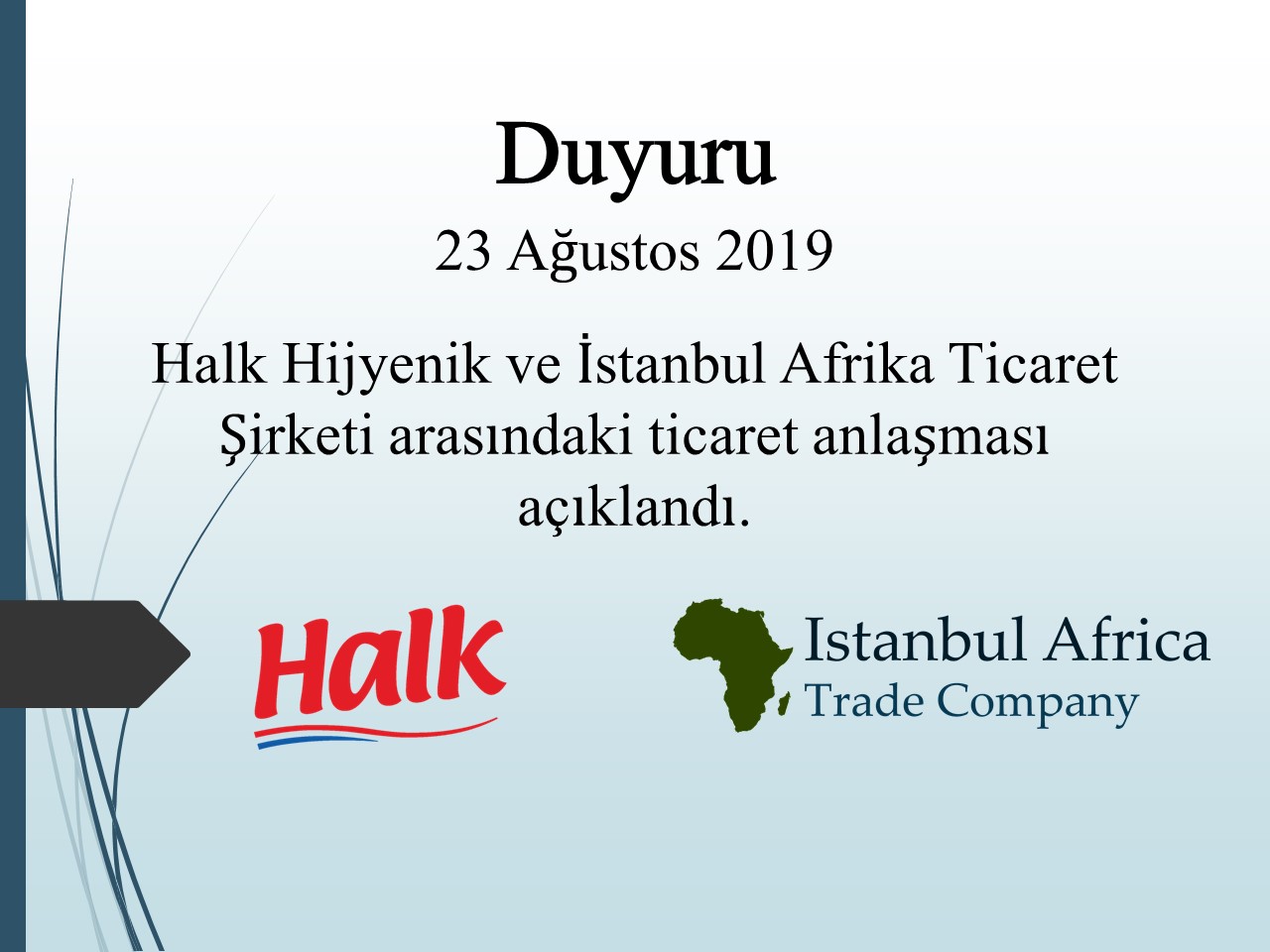 Halk Hijyenik ile Ticari İşbirliği Anlaşması Afrika FMCG İhracat